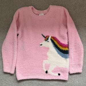 Hanna Andersson Marshmallow Sweater with Colorful Unicorn